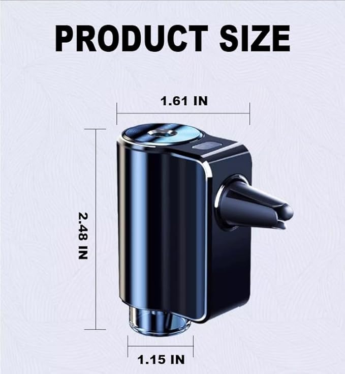 Smart Car Air Freshener, Car Air Freshener Diffuser, Rechargeable Cars Aroma Diffuser, 3 Levels of Adjustable Intelligent Cars Diffuser with 3 Bottles of Cologne - Bloomnest