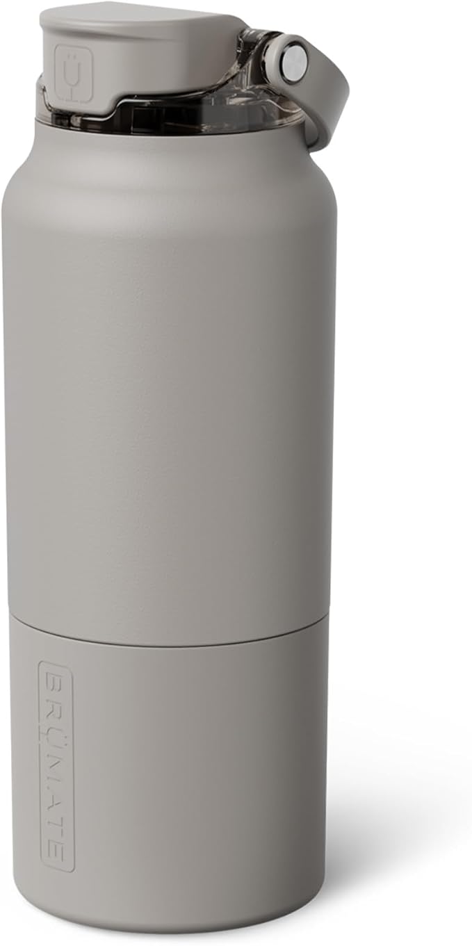 BrüMate Rise 35oz Water Bottle With 100% Leakproof Covered Silicone Straw | Insulated Stainless Steel Water Bottle With Removable Straw | Fast Flow | Soft Sip Silicone Spout | BPA-Free (Mocha) Br%C3%BCMate