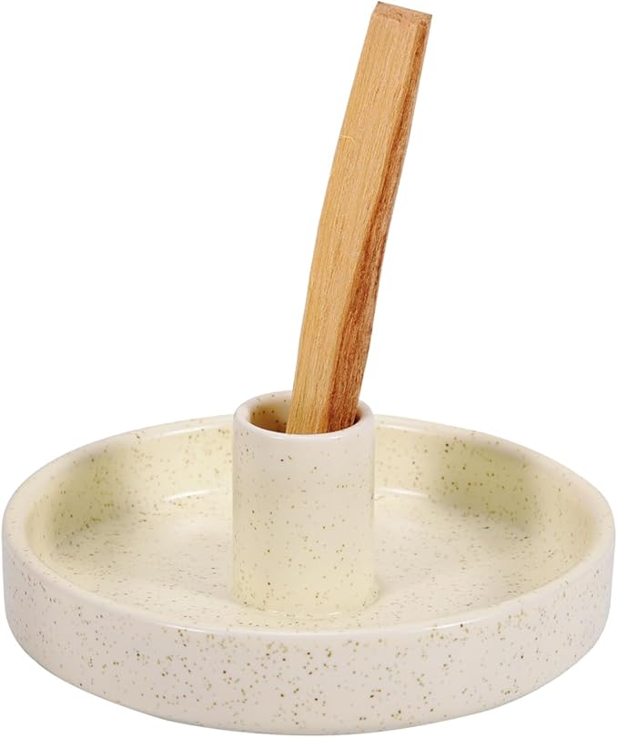 Palo Santo Holder, Ceramic Incense Burner for Palo Santo Wood or Scented Incense Stick, Beige Lestino