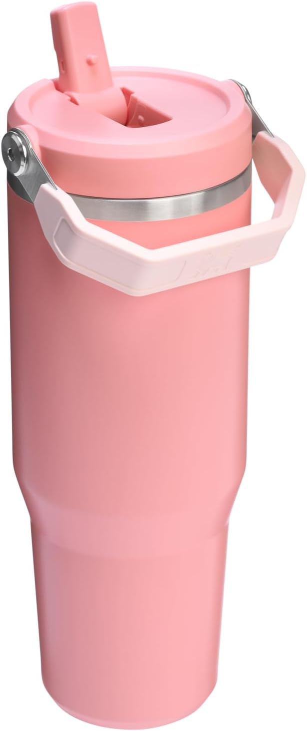 STANLEY IceFlow 2.0 Flip Straw Tumbler with Handle 30 oz | Twist On Lid and Flip Up Straw | Leakproof Water Bottle | Insulated Stainless Steel | BPA-Free | Pink Mesa - Bloomnest