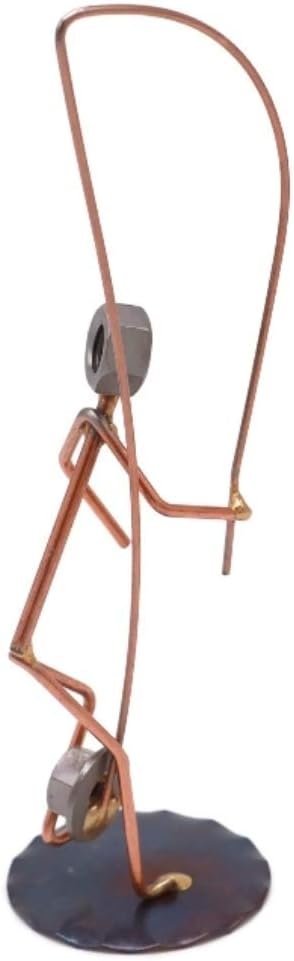 Hooked Hat Fisherman Collectible Handmade Metal Art Figurine, Desk Accessories, Trophy, Boss Gift, Office Décor, Outdoor Sports, Fishing - Bloomnest