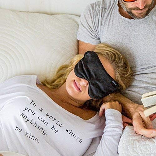 Swanwick 100% Pure Silk Eye Mask for Sleeping – Oversized Luxury Eye Mask to Banish Light for Traveling, Meditation, Afternoon Naps, Shift Workers (Black) - Bloomnest