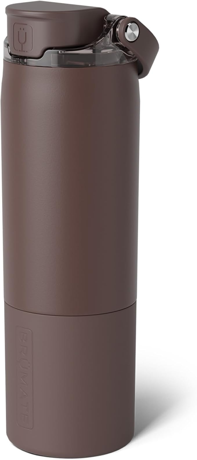 BrüMate Rise 25oz Water Bottle With 100% Leakproof Covered Silicone Straw | Insulated Stainless Steel Water Bottle | Cup-Holder Friendly | Fast Flow | Soft Sip Silicone Spout | BPA-Free (Java) Br%C3%BCMate