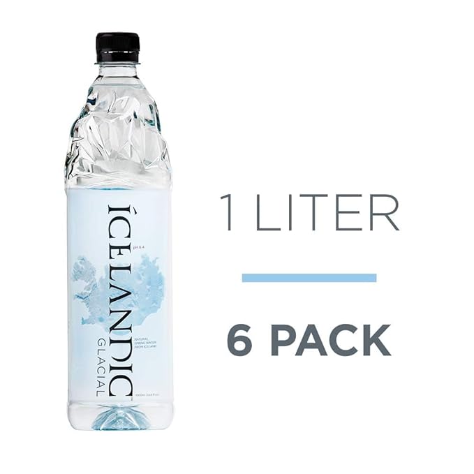 Icelandic Glacial Natural Spring Alkaline Water Liter Count, 1 Litre, 202.8 Fl Oz, (Pack of 6) - Bloomnest