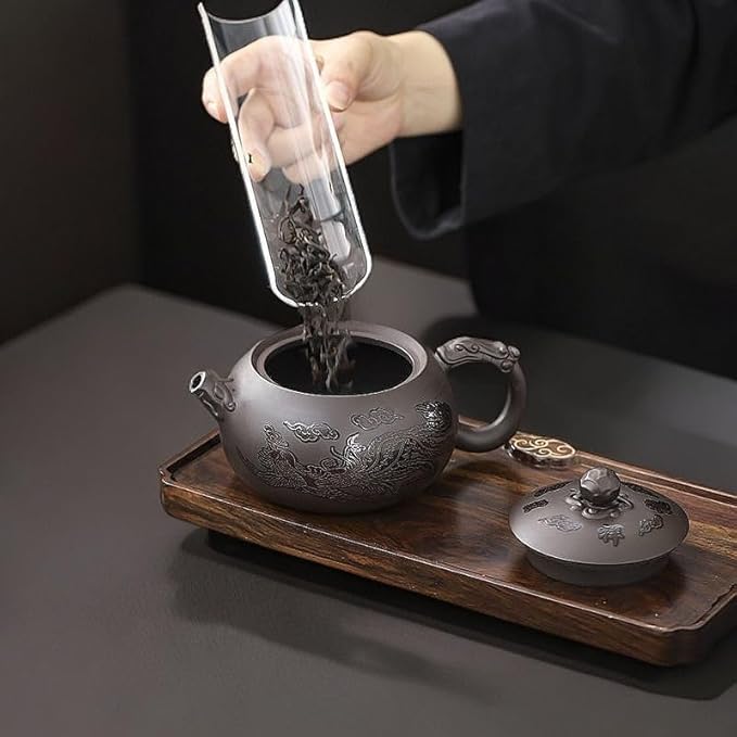 Hand-made Dragon and Phoenix Color-changing Purple Clay Teapot – Chinese Kung Fu Tea Set, Tea Lover’s Gift, Large Capacity (TeaPot) - Bloomnest