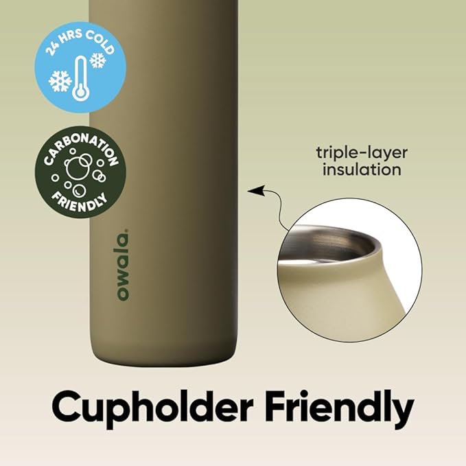 Owala FreeSip Twist Insulated Stainless Steel Water Bottle with Straw for Sports and Travel, BPA-Free, 24-oz, Off Road Owala