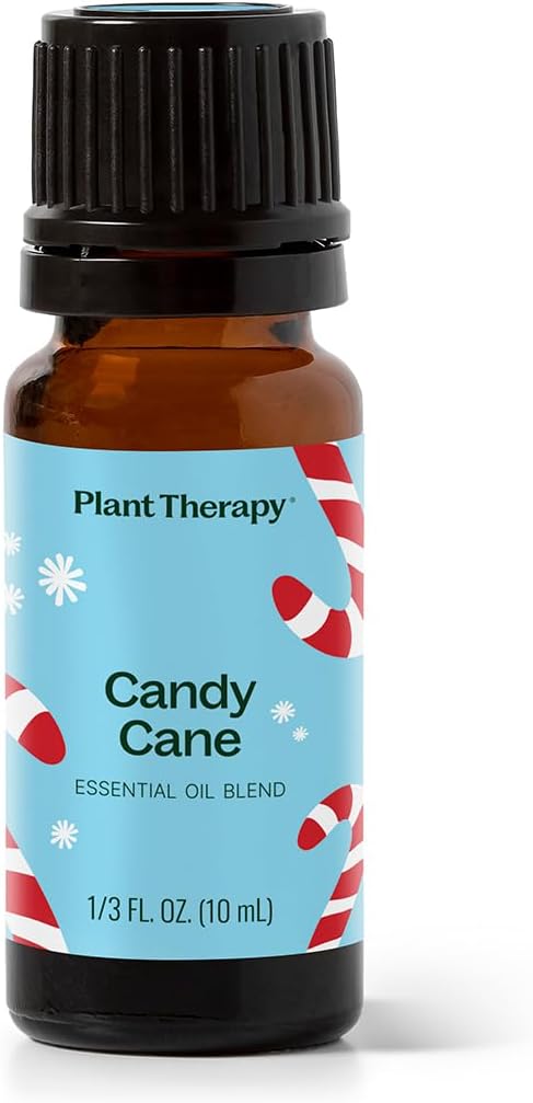 Plant Therapy Candy Cane Holiday Essential Oil Blend 10 mL (1/3 oz) Familiar, Sweet, Minty Aroma, Evokes The Scent of The Traditional Candy Cane, Use Topically, Uplifting and Invigorating Feeling - Bloomnest
