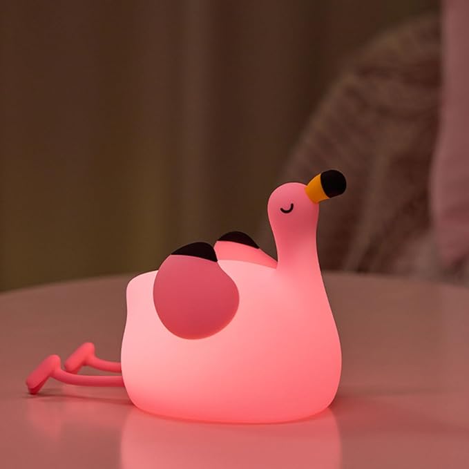 Flamingo Night Light,Dimmable Silicone Animal Nursery Night Light,Pink Flamingo Lamp Decor for Kids Room Bedroom,Birthday Christmas Unique Gift for Kids boy Girls - Bloomnest