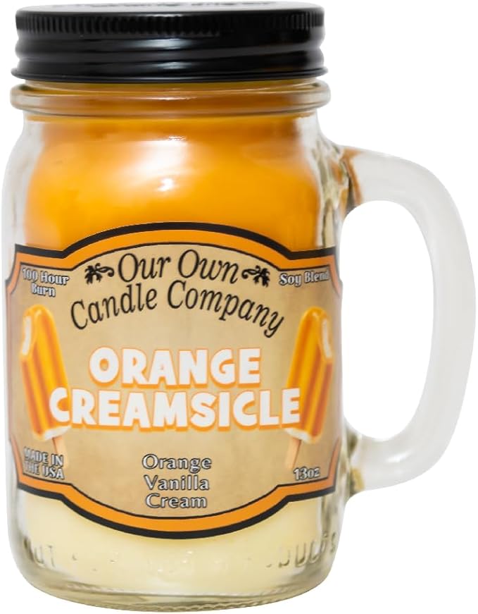 Our Own Candle Company, Orange Creamsicle Scented Mason Jar Candle, 100 Hour Burn Time, 13 Ounces - Bloomnest