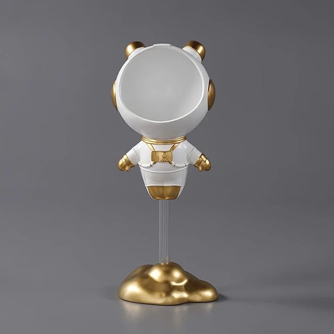 Modern Astronaut Statues White Spaceman Sculpture Floor Figurine Ornament End Side Table with Storage for Home Decoration - Bloomnest