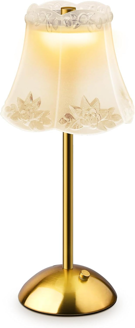 Cordless Table Lamp Rechargeable Bedside Flower Desk Lamps Battery Operated Nightstand Night Light with Touch Control Portable Outdoor Lighting LED Modern Home Decor for Bedroom, Living Room