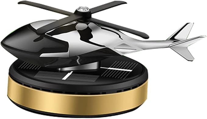 Upgraded AL Alloy Helicopter Aromatherapy Solar Rotating Air Freshener, Home and Car Interior Decoration Accessories (Gold) - Bloomnest