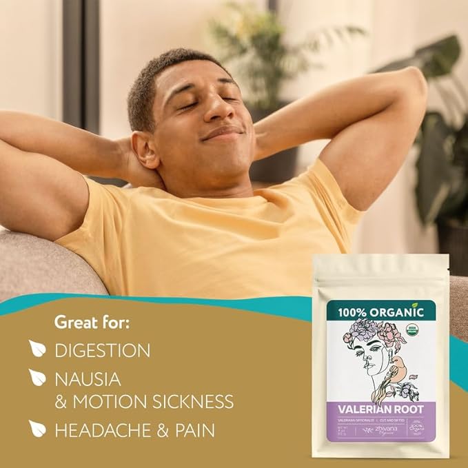 Organic Valerian Root Tea (4oz.) - Te De Valeriana Organica Para Dormir y Ansiedad - Valerian Tea - Valarian Roots Herb to Support Sleep, Healthy Stress Response, Relax Muscles - Bloomnest