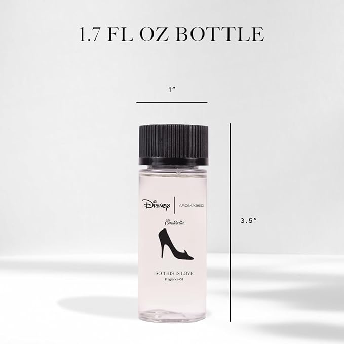 Aroma360 x Disney | So This is Love Oil Blend | Disney Princess Cinderella Luxury Essential Diffuser Oil | Aromatherapy Scent Diffuser Oil | Pear, Jasmine and Patchouli 1.7 fl oz, 50 mL - Bloomnest