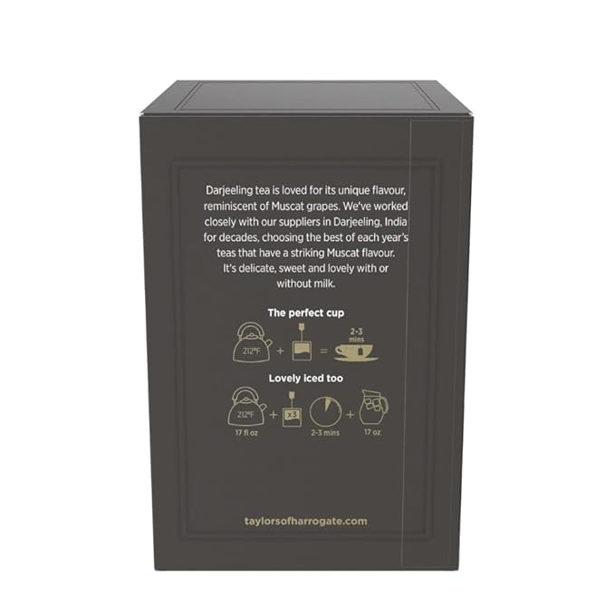Taylors of Harrogate Afternoon Darjeeling, Black Tea, Individually Wrapped Bags 20 Count (Pack of 6), Delicate, Sweet & Floral, Caffeinated, Enjoy Hot or Iced, 120 Teabags Total - Bloomnest