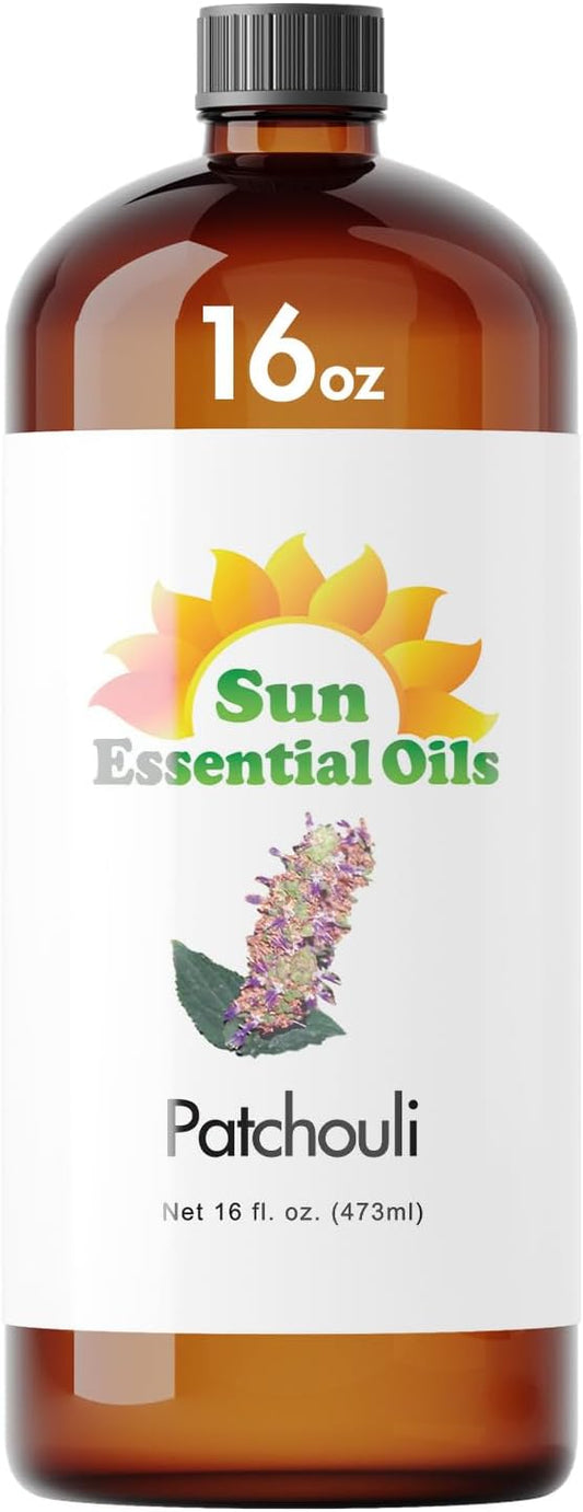 Sun Essential Oils - Patchouli Essential Oil 16oz for Aromatherapy, Diffuser, Enhance Mood, Hair Care - Patchouli Oil - Bloomnest