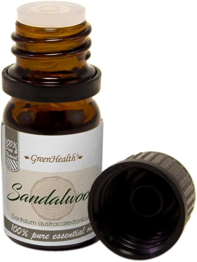 Sandalwood Essential Oil – 5 ml – 100% Pure & Natural – Premium Therapeutic Grade for Aromatherapy, Relaxation, Skin & Diffuser – GreenHealth Greenals