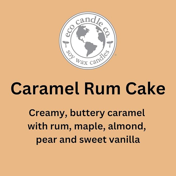 ECO CANDLE CO. Tea Light Candles, Caramel Rum Cake, 10-Pack - Scents of Caramel, Rum, Maple, Almond, Pear, & Vanilla - Recyclable, 100% Soy Wax, No Lead, Hand Poured, Midwest Soybeans, .6 oz. Each - Bloomnest