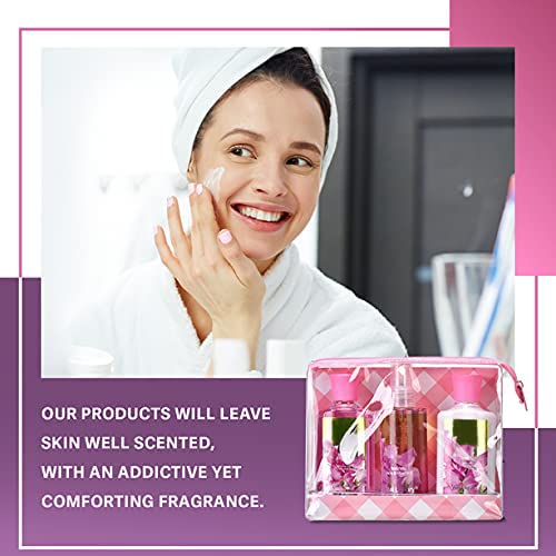 Bath & Body Care Travel Set Pea Flower Scent Home Spa Set with Body Lotion, Shower Gel and Fragrance Mist - Bloomnest