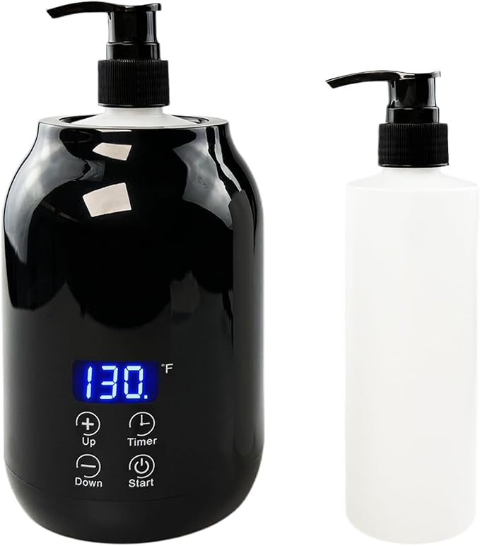 Flylin Massage Oil Warmer, Temperature Control Lotion Bottle Warmer Heater with Two Oil Bottle, Smart Touch Key Digital Massage Oil Heater for SPA/Salon/Barber Shops/Home - Bloomnest