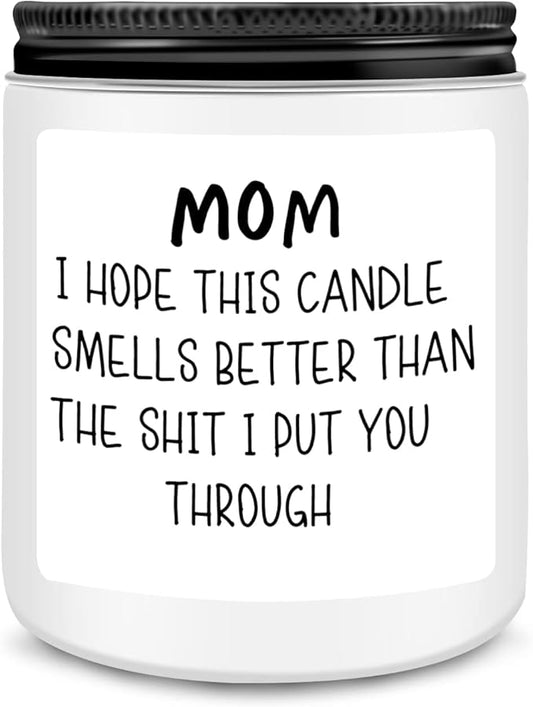 Homsolver Mothers Day Gifts from Daughter Son,Birthday Gifts for Mom, Her, Mother (mom i Hope This Candle-White)