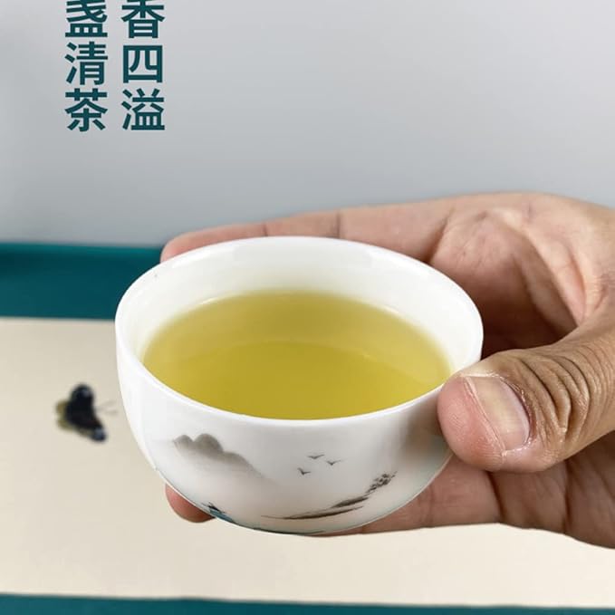 Convenient Teapot Cup Porcelain Teacup White Glazed Travel tea set (Landscape set) - Bloomnest