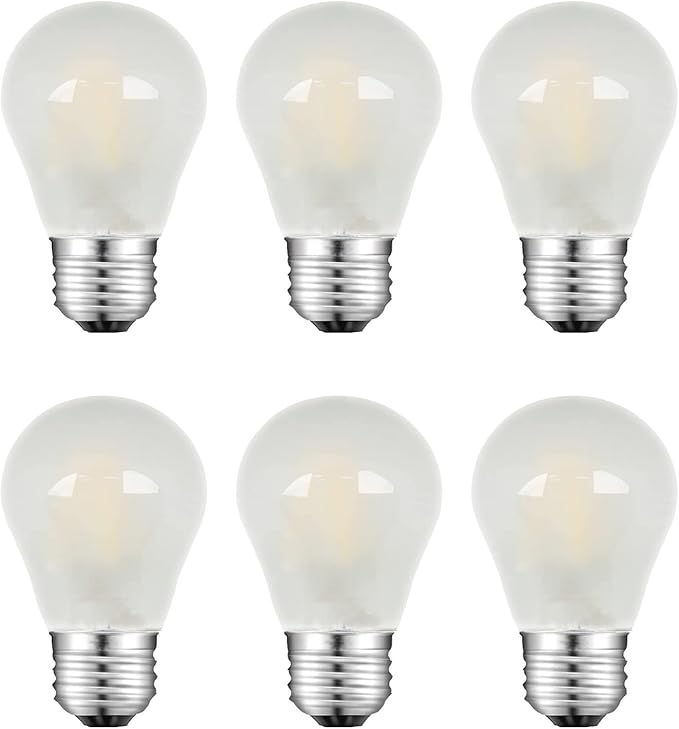 Frosted E26 LED Bulb 25w Equivalent 2700K Warm White 2W LED Light Bulb Dimmable LED Filament Globe Bulb, Short Edison Bulb for Ceiling Fan, Chandelier, Vanity, 6 Pack - Bloomnest