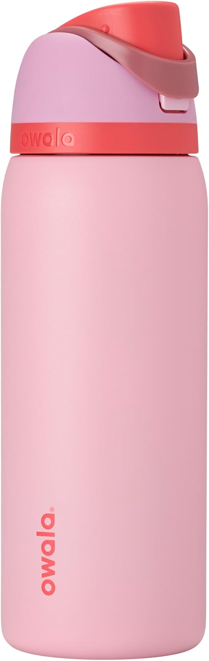 Owala FreeSip Insulated Stainless Steel Water Bottle with Straw for Sports and Travel, BPA-Free Sports Water Bottle, 32 oz, Pink, Angel Food Cake Owala