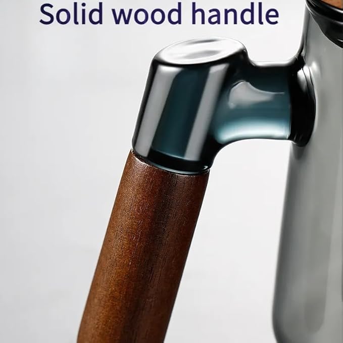 SHUWEICAO-Glass Tea Cup with Infuser and Lid, 17oz/500ml Hand-blown Borosilicate Glass Tea Mugs for Loose Leaf Tea. Gifts for Men(Classic)