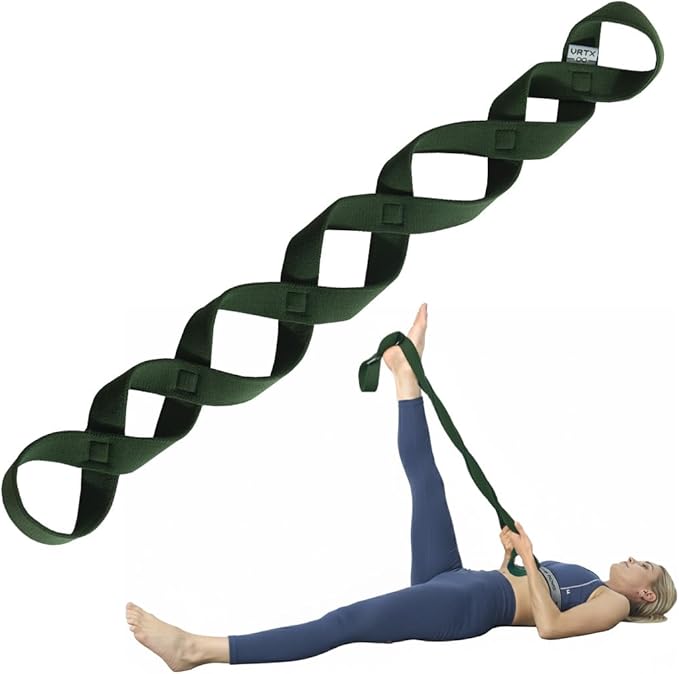 VRTX Stretch Straps for Exercise | Yoga & Pilates Stretching Bands w/ 7 Loops | Resistance Bands for Fitness Workout, Home Gym, Physical Therapy | Soft Mesh Cloth, Durable – Single Pack - Bloomnest