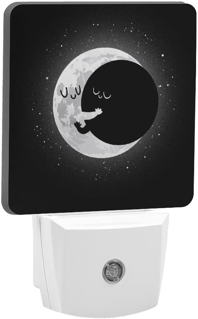 Cute Lunar Eclipse Night Light, Plug into Wall Decor Nightlights for Bedroom, Bathroom, Hallway, Kitchen, with Dusk to Dawn Light Auto Sensors LED Night Lights for Boys Girls Women Men Room Gifts - Bloomnest
