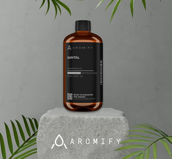 Santal Diffuser Oil, 16.9 FL Oz, 500 mL, Diffuser Fragrance Oil for Home, Bathroom & Office, Aromatherapy Blend of Natural Essential Oil, Sandalwood & Musk Scent. - Bloomnest