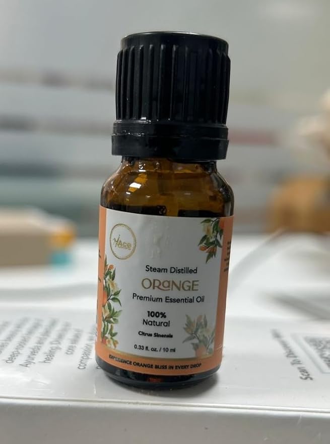 MyAce Orange Essential Oil – 100% Pure & Natural Cold-Pressed Sweet Orange Oil – 0.33 fl oz Amber Glass Bottle with Dropper – Aromatherapy, Diffuser, Candle & Soap Making, Skin & Hair Care MyAce