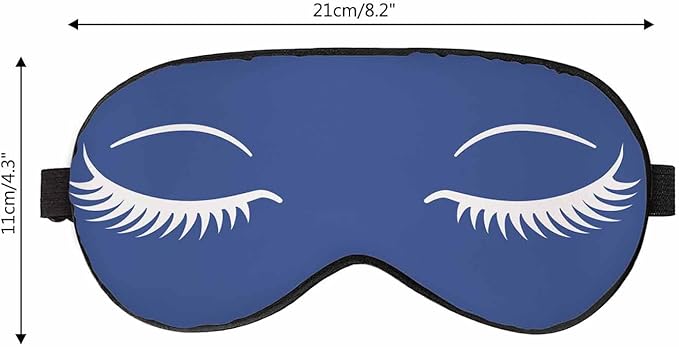 Blue Eyelashes Sleep Eye Mask Closed Eyes with Eyelashes Women Eyes Simple Men Women Sleep Mask with Adjustable Strap Eye Cover Eye Shade for Travel, Nap,Meditation - Bloomnest