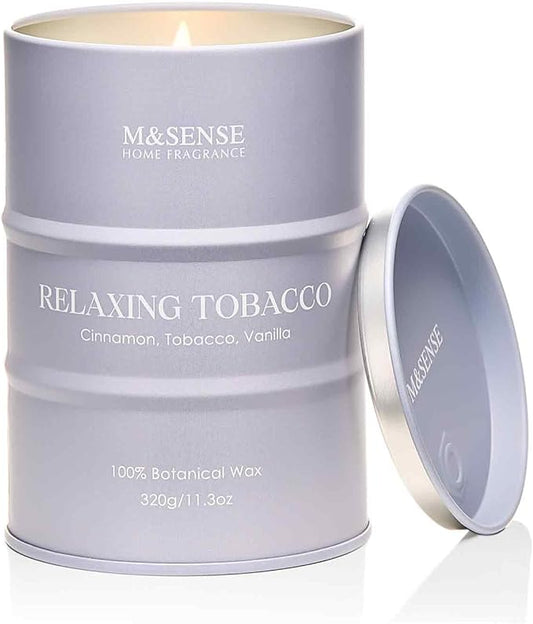 M&SENSE Tobacco Scented Candles Natural Non Toxic, Aromatherapy Candle for Stress Relief Meditation Relaxing, Housewarming Gifts for Women Men, 11.3oz 70 Hour Long Burning - Bloomnest