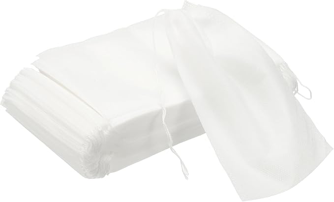 uxcell 100 Pcs Spice Bags for Cooking, 4x6 in Disposable Empty Tea Bags Muslin Non-Woven for Loose Leaf Tea Sachet Straining Soups Herbs, White - Bloomnest