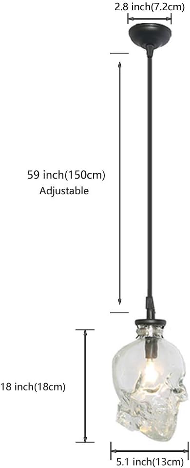 NIUYAO Pendant Light Lamp Dome Shade Hanging Ceiling Light (Skull Shape)