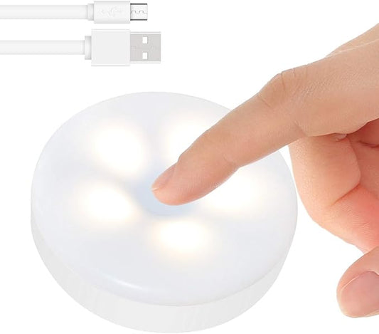 Mini Touch Light, Rechargeable Battery Operated Closet Lights Wardrobe Lights, Magnetic Stick-on Anywhere LED Night Light, Wireless Under Cabinet Lighting, Dimmable Tap Push Light Lamp - Bloomnest