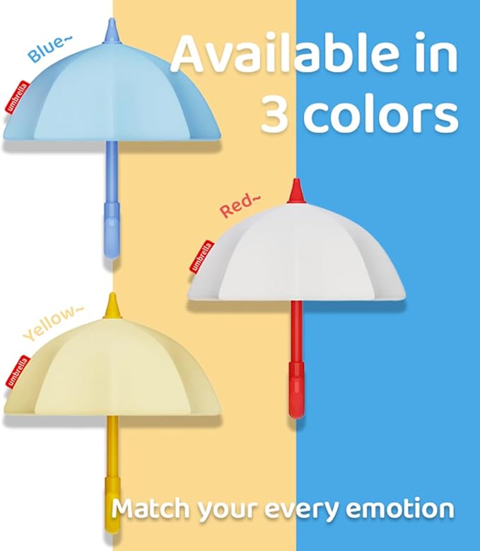 Umbrella Night Light for Kids,Light-Up Magnetic Fridge Lamp,Rechargeable Silicone Lamp for Baby Nursery,3 Levels Dimmable 30 minute timer,Squishy Bedside Night Lamp for Bedroom Kitchen - Bloomnest