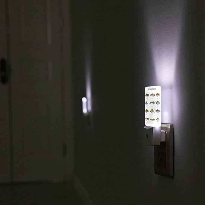 LED Night Light,Beautiful Underwater Lake Fish LED Night Light Plug into Wall with Dusk to Dawn Light Sensor White Energy Efficient Nightlight for Bedroom Bathroom Hallway Living Room Kitchen - Bloomnest