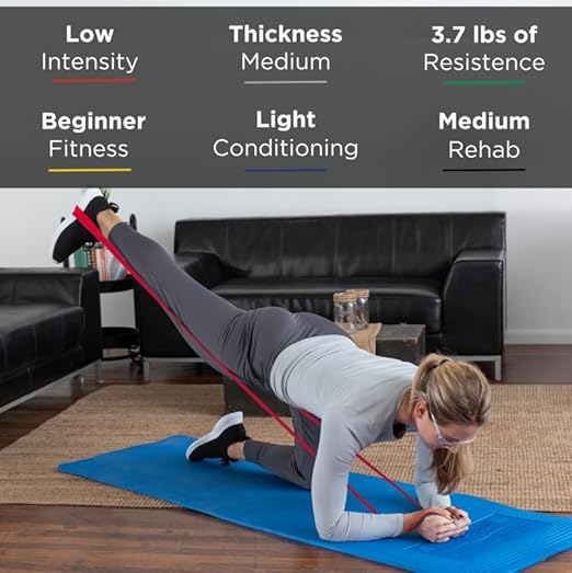 THERABAND Resistance Bands, 6 Yard Roll Professional Latex Elastic Band For Upper Body, Lower Body, & Core Exercise, Physical Therapy, Pilates, At-Home Workouts, & Rehab, Red, Medium, Level 3 - Bloomnest