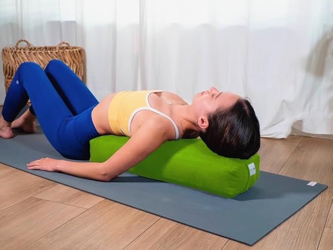 Sol Living Yoga Bolster Pillow Rectangular Meditation Cushion Cotton Meditation Accessories for Restorative Yoga Meditation Pillow Yoga Pillow Firm Body Pillow Bolster Pillow for Legs Removable Cover