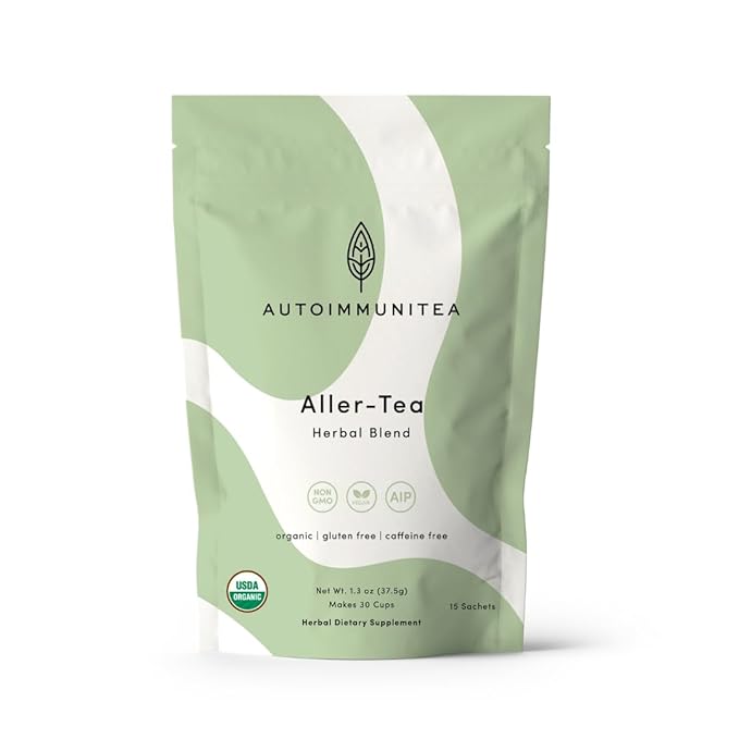 AutoimmuniTea – Soothing Tea Bags for Allergy Relief and Sinus Relief, Organic, Caffeine Free and USDA Certified, Blend of Lemon Balm, Ginger, Nettle, and Licorice, AIP Friendly - Bloomnest