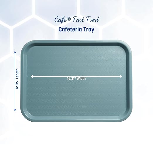 Carlisle FoodService Products Cafe Plastic Fast Food Tray, 12" x 16", Slate, (Pack of 24) - Bloomnest