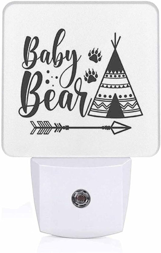 LED Night Light,Funny Bear Slogan Inscription LED Night Light Plug into Wall with Dusk to Dawn Light Sensor White Energy Efficient Nightlight for Bedroom Bathroom Hallway Living Room Kitchen - Bloomnest