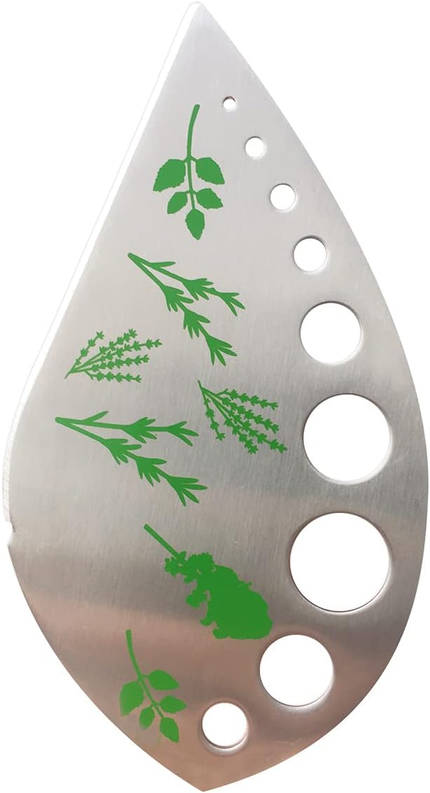 Herb Stripper Stainless Steel Kitchen Herb Leaf Stripping Tool Kitchen Gadgets for Kale, Chard, Collard Greens, Thyme, Basil, Cilantro Tool (9 holes) - Bloomnest