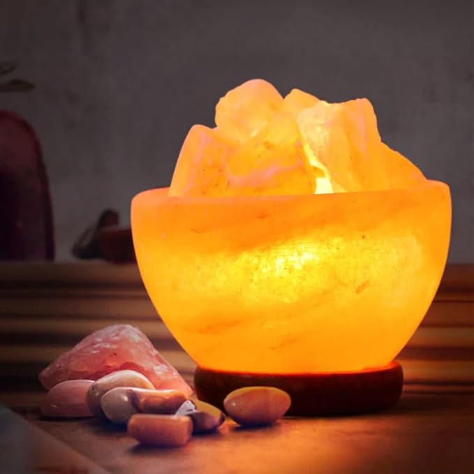 Himalayan Pink Salt Lamp Bowl with Chunks (BowlChunks 1)