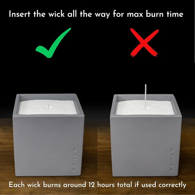 Foton Pearled Candle Le Cube Concrete Vase Set 16 Oz - Vanilla Vibe Scented - Refillable Jar Scented Candle Sand with 15 Wicks - Natural Non-Toxic Decorative Candles for Home - Bloomnest