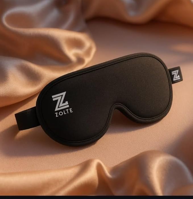 ZOLTE 3D Sleep Eye Mask for Men Women, No Eye Pressure, 3D Sleeping Mask, Contoured Memory Foam, Light Blocking, Adjustable Strap – Soft & Breathable for Deep Sleep, Travel & Meditation. Black