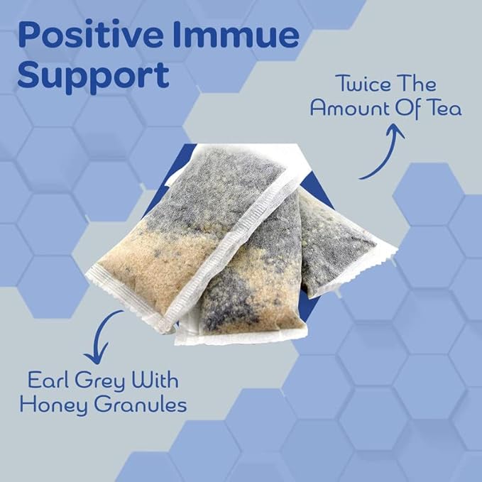 True Honey Earl Grey Tea Bags - Honey Crystals Blended in Every Sachet - Positive Immune Support - All Natural Organic Herbal Caffeinated Tea Bag 24 Count - Bloomnest